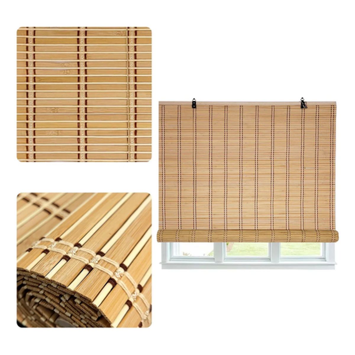 GENERICO - Cortina Bambú Persiana Enrollable 150x180 cm Beiti Unicolor