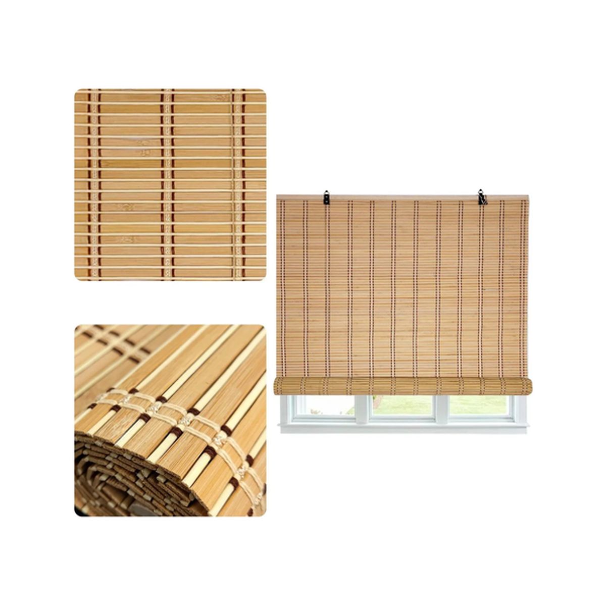 GENERICO - Cortina Bambú Persiana Enrollable 150x180 cm Beiti Unicolor