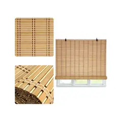 GENERICO - Cortina Bambú Persiana Enrollable 150x180 cm Beiti Unicolor