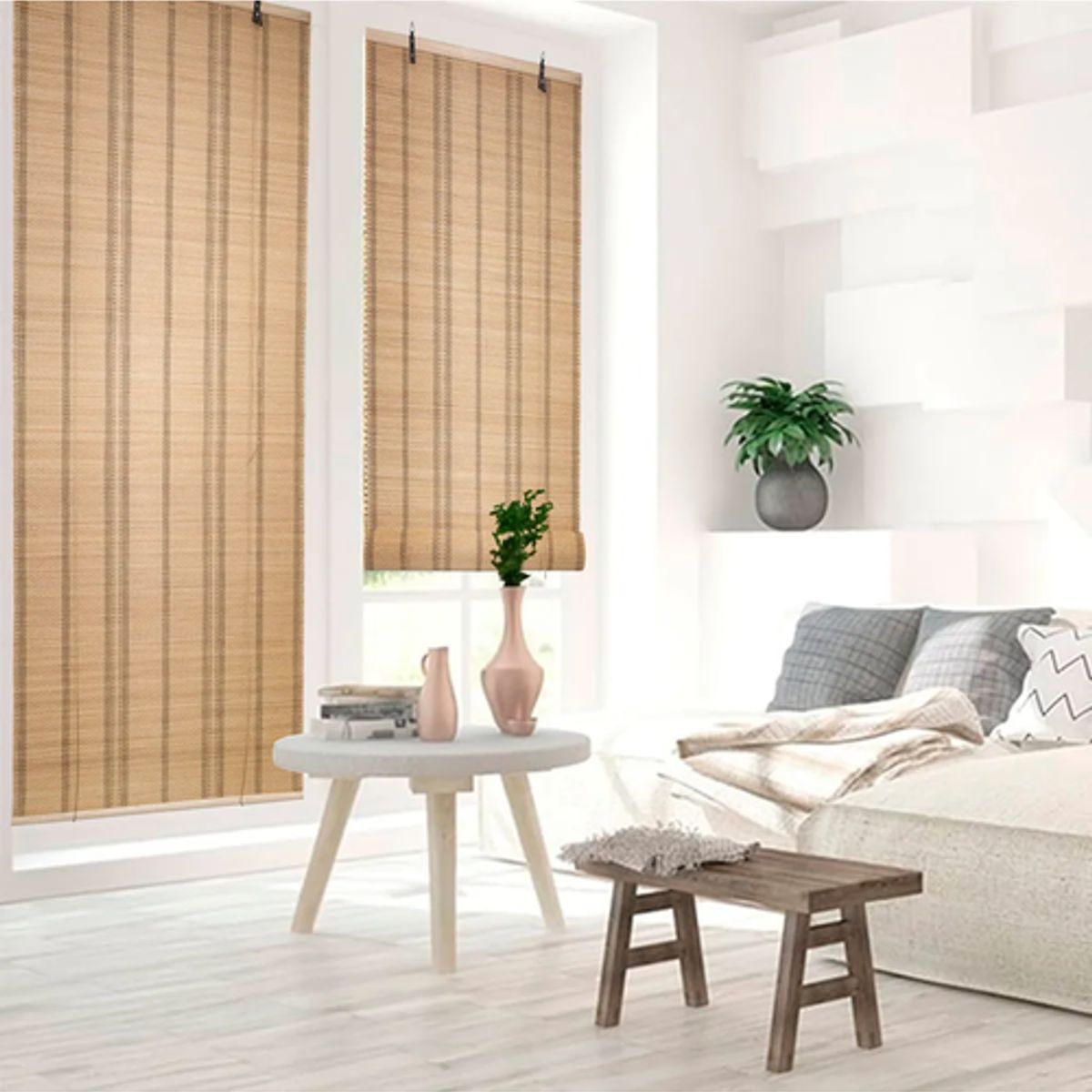 Cortina Bambú Persiana Enrollable 120x150 cm Beiti Unicolor, marca GENERICO - Foto 2