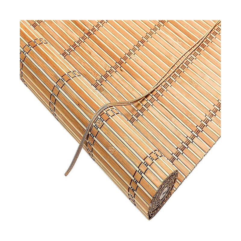GENERICO - Cortina Persiana Enrollable Bambú 90x120 cm Marrón y Beige