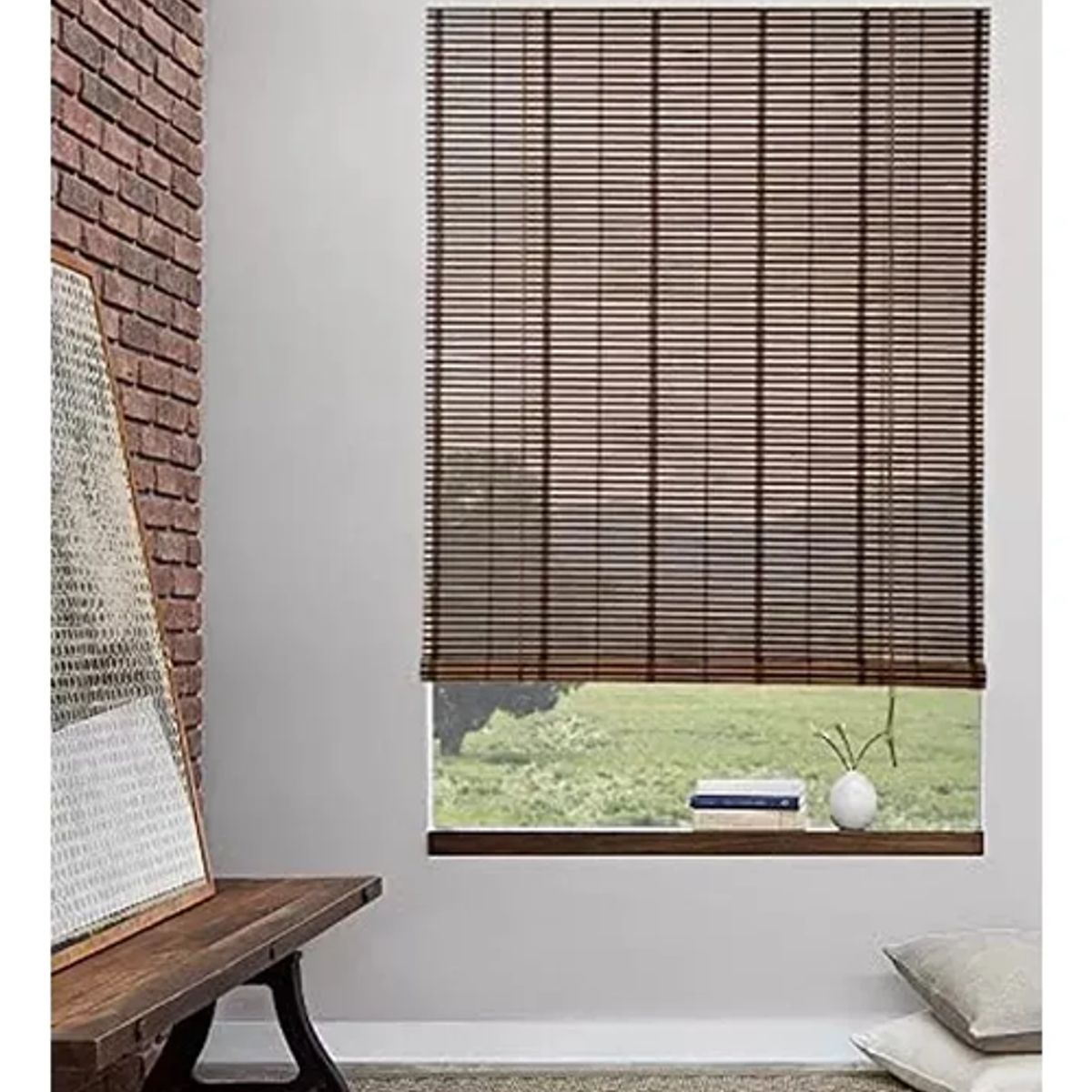 GENERICO - Cortina Bambú Roller Persiana Enrollable 120x150 cm Marrón