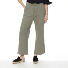 WADOS - PANTALON CROP LINO TIRO ALTO PRETINA ELASTICADA