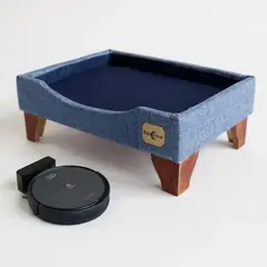 BLOCCARE - Cama de Mascotas - Talla XL EXTRA (110x80 cm) / Patas De Madera 11 cm (Gris)