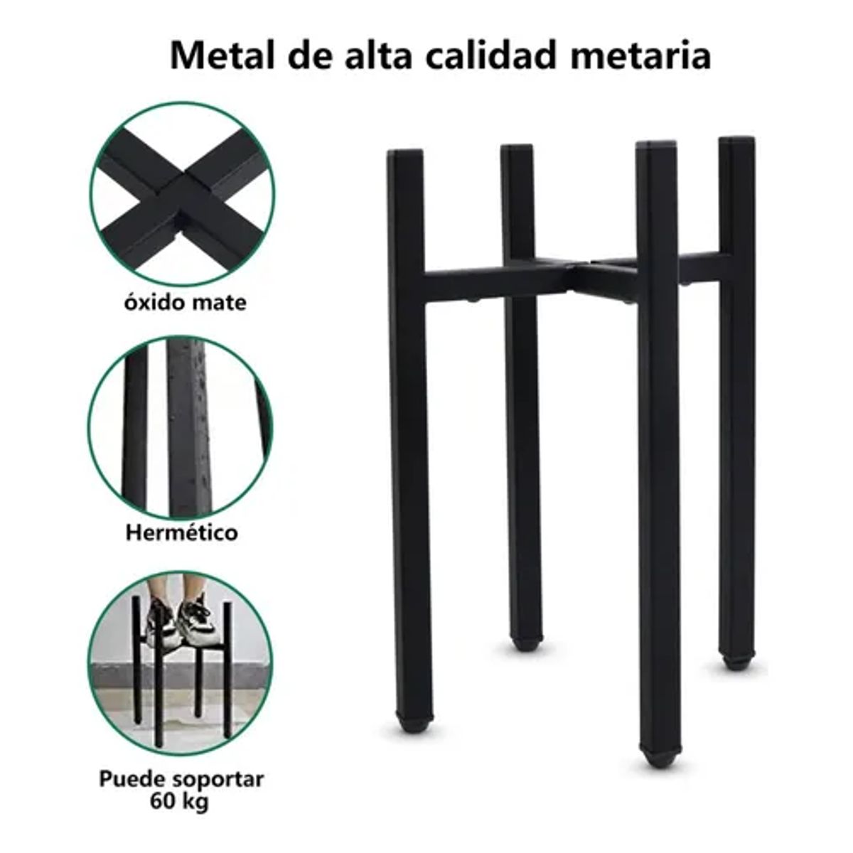 GENERICO - Set Organizador Pedestal Porta Macetero Decorativo Metal