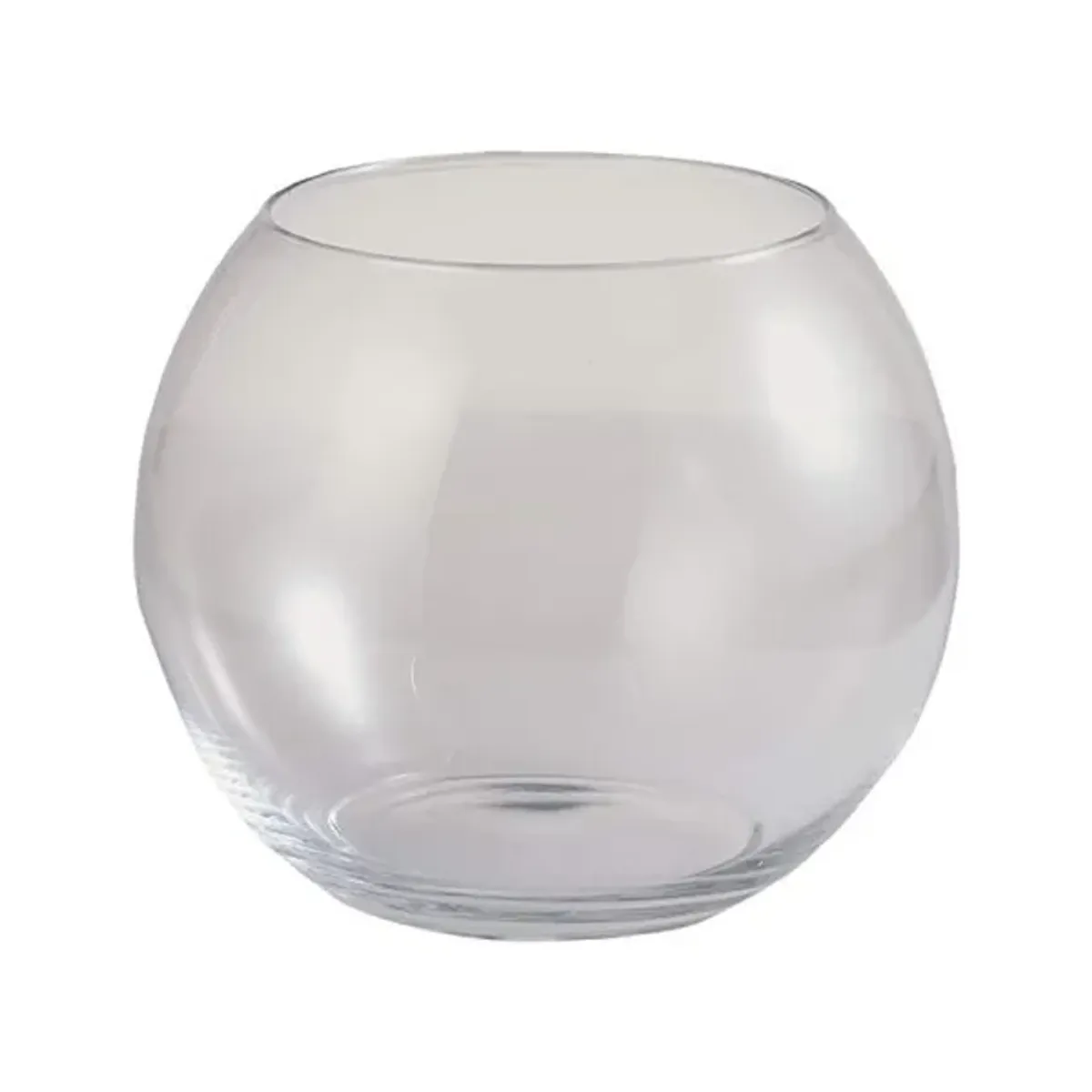 GENERICO - Pecera Vidrio Redondo Curvo Florero Macetero 3 L 20x15x13 cm