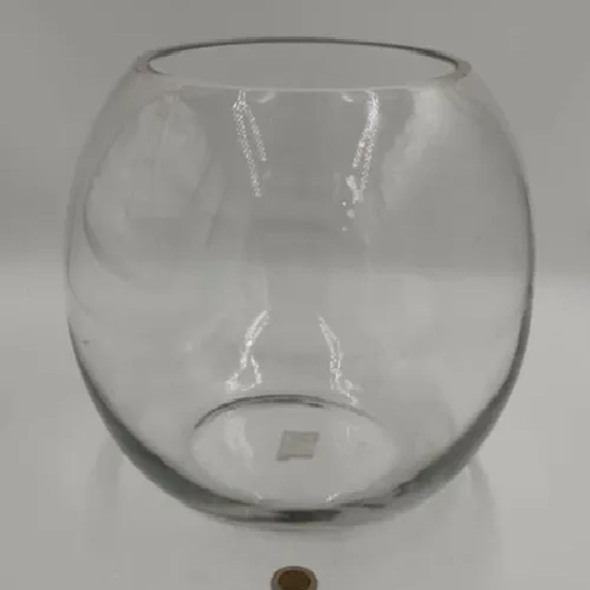 GENERICO - Pecera Vidrio Redondo Curvo Florero Macetero 3 L 20x15x13 cm