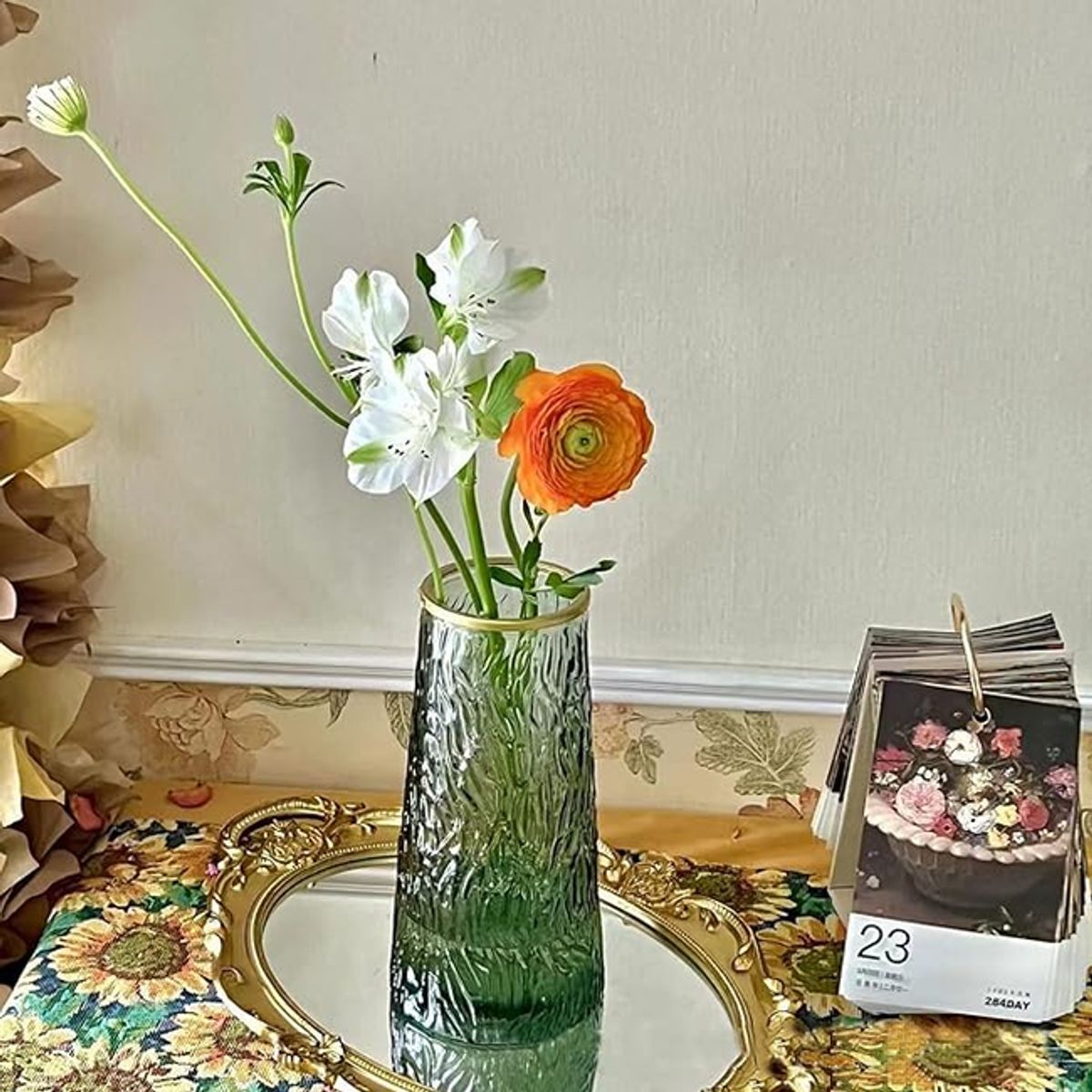 GENERICO - Florero Jarrón Decorativo Vidrio Clásico Ramas 22 cm