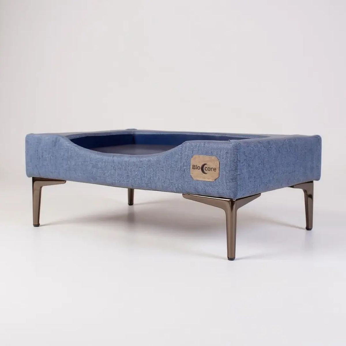 BLOCCARE - Cama de Mascotas-Talla XL EXTRA (110x80 cm)/Pata Cromada 15 cm (Gris)
