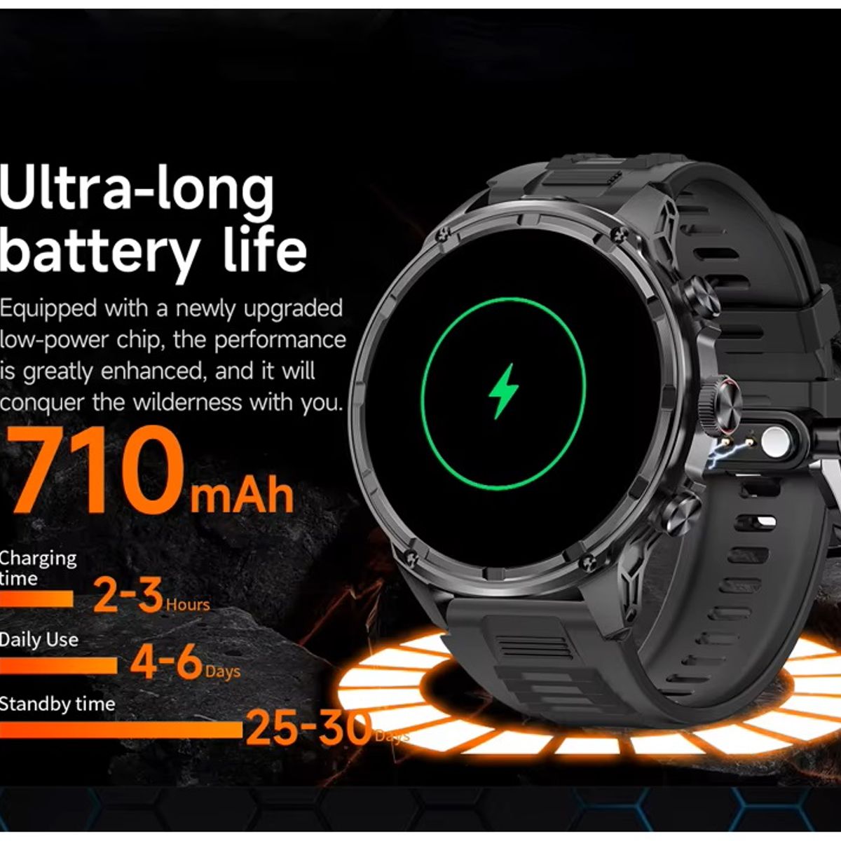 STARTECHOFFICE - Reloj Inteligente V99 AMOLED 1.85 Batería 710mAh, Llamadas Salud Deporte Compatible IOS Android