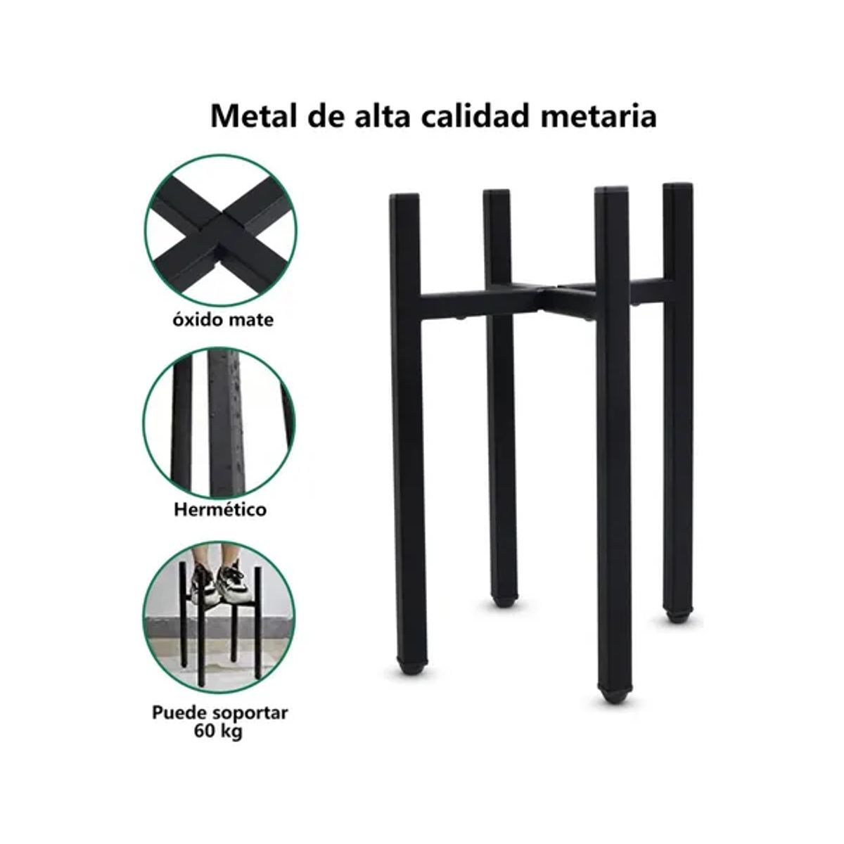 GENERICO - Set Organizador Pedestal Porta Macetero Decorativo Metal