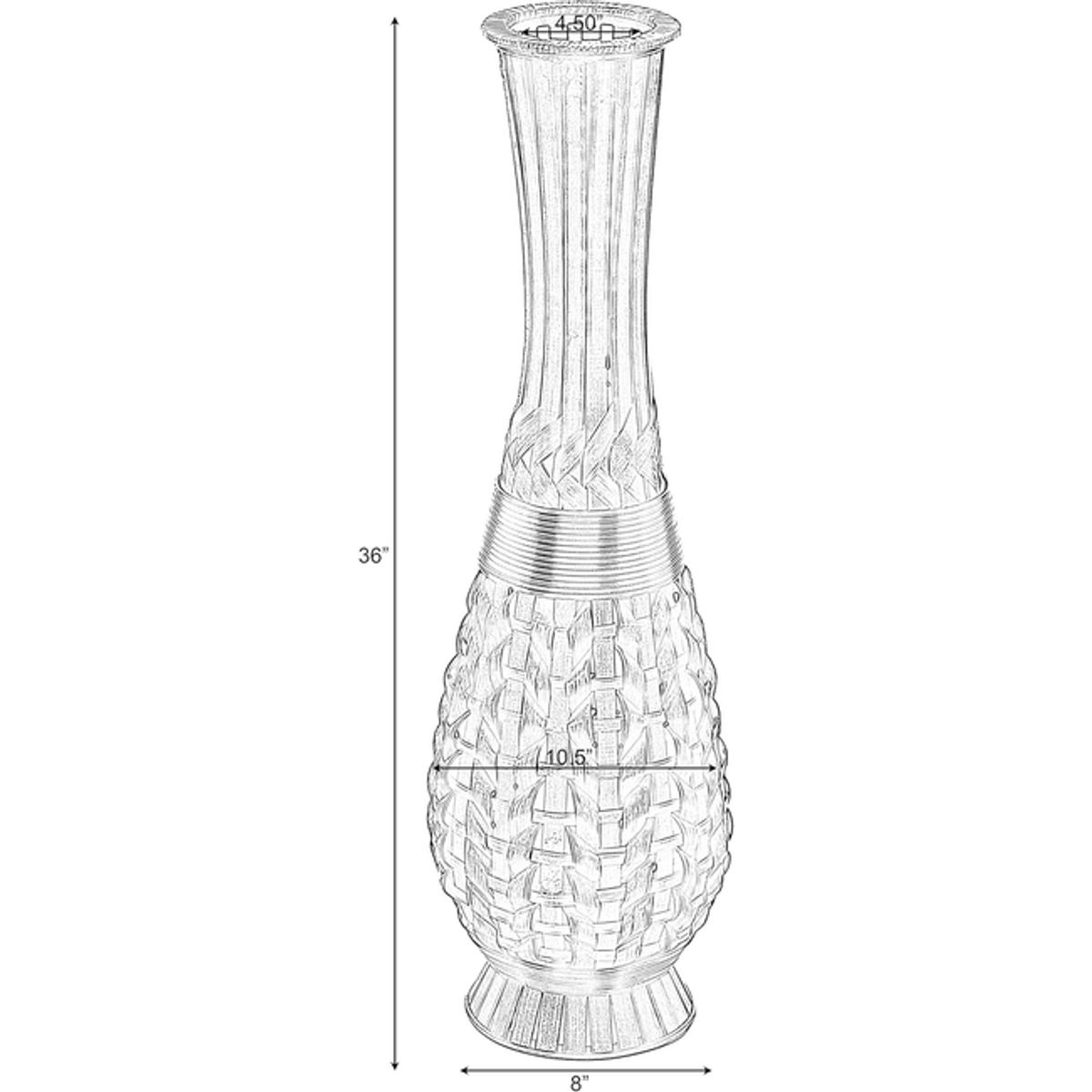 GENERICO - Florero Jarrón Decorativo Trenzado Moderno 70 cm M5