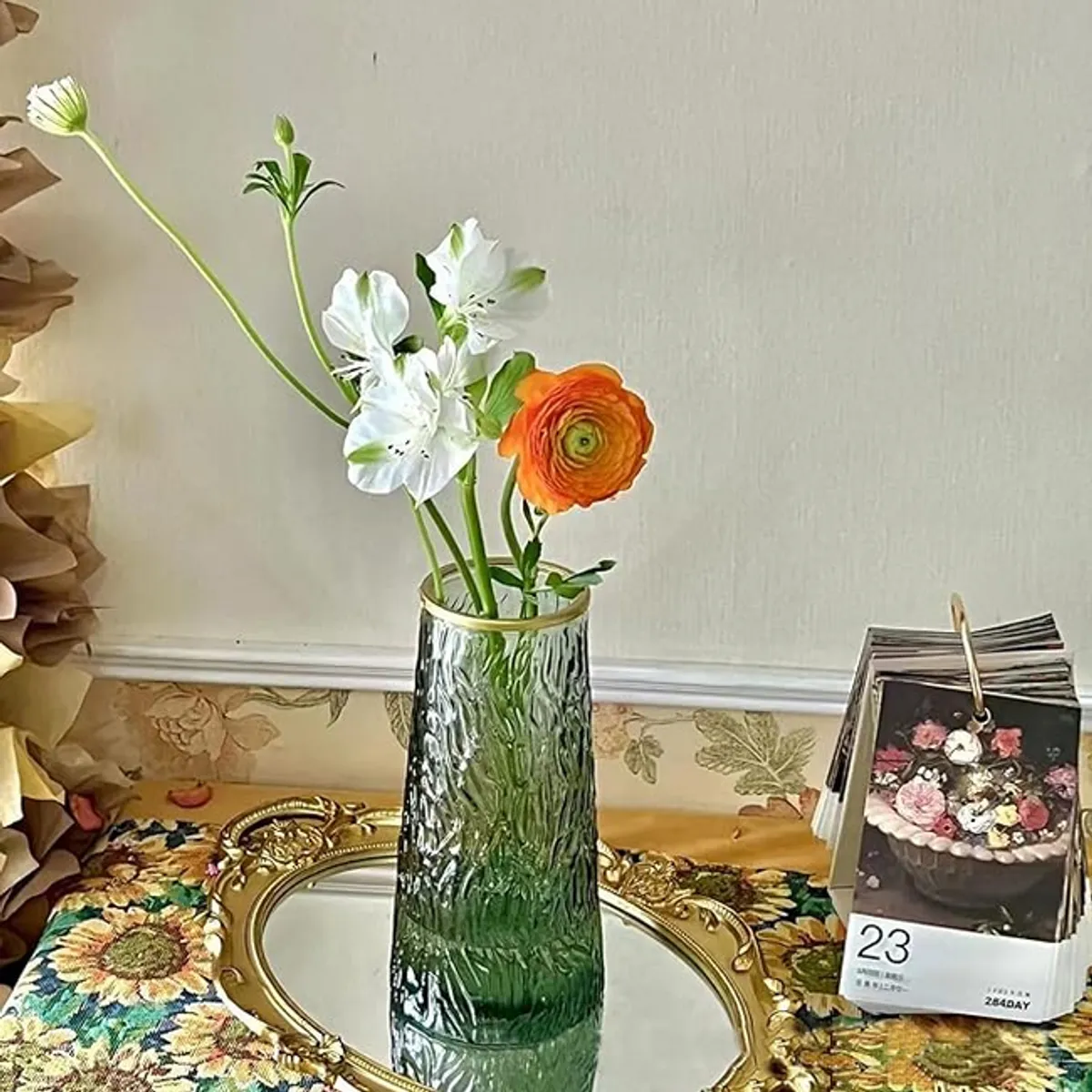 GENERICO - Florero Jarrón Decorativo Vidrio Clásico Ramas 22 cm