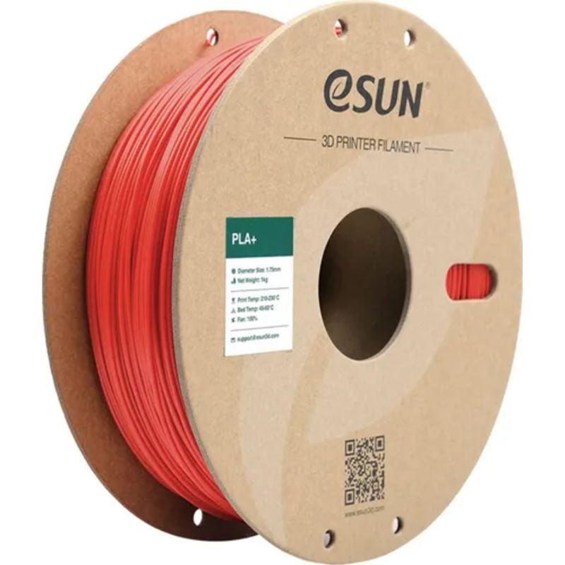 GENERICO - Filamento Impresión 3D PLA+ Esun 175 mm 1 kg Rojo