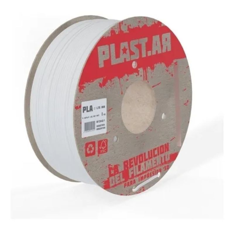 GENERICO - Filamento Impresora 3D Plastar PLA 175 mm 1 kg Blanco