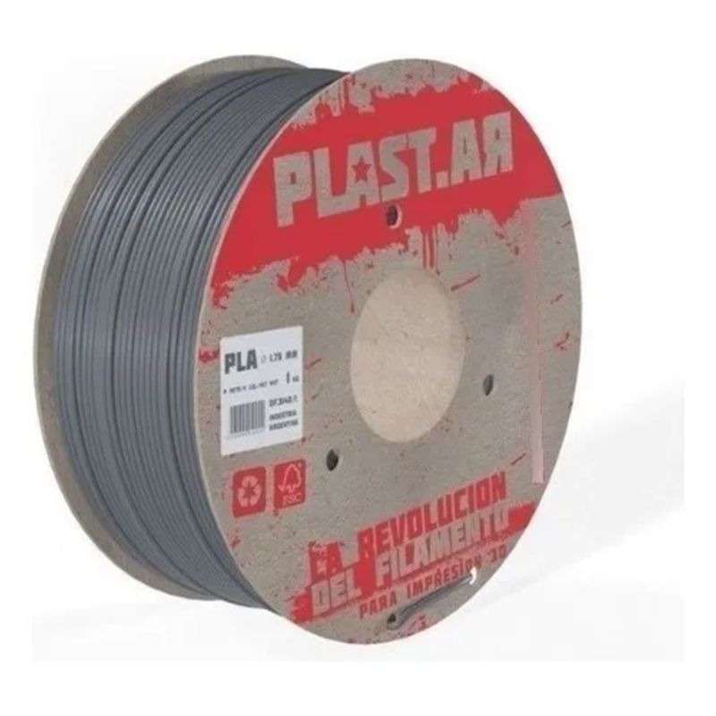 GENERICO - Filamento Impresora 3D Plastar PLA 175 mm 1 kg Gris