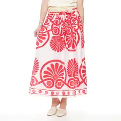 WADOS - FALDA LARGA ESTAMPADA CON LAZO EN CINTURA
