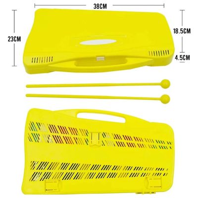 Imagen 2 del producto Metalófono Cromático Xilófono 25 Notas Con Maleta, Amarillo, AllinX