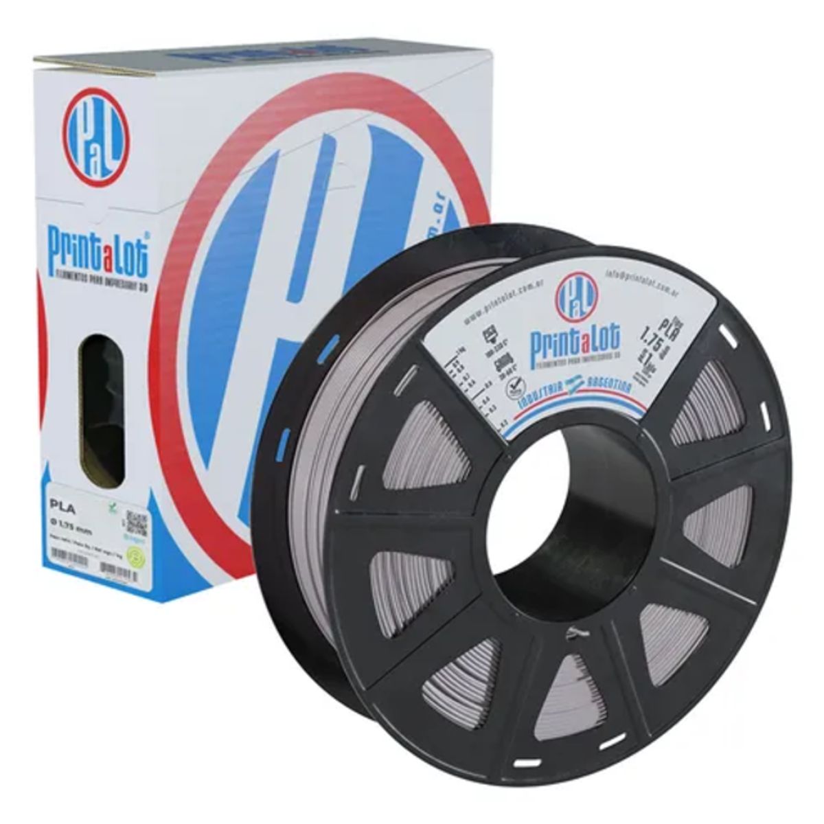 GENERICO - Filamento 3D PLA Printalot 175 mm 1 kg Gris Claro