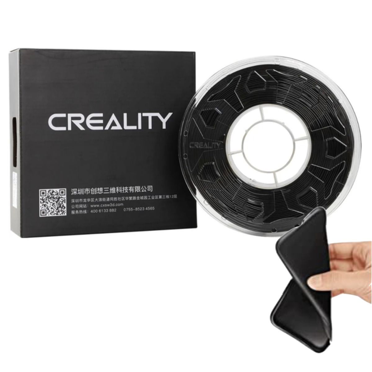 GENERICO - Pack 2 Filamentos PLA Creality 1 kg 175 mm Negro