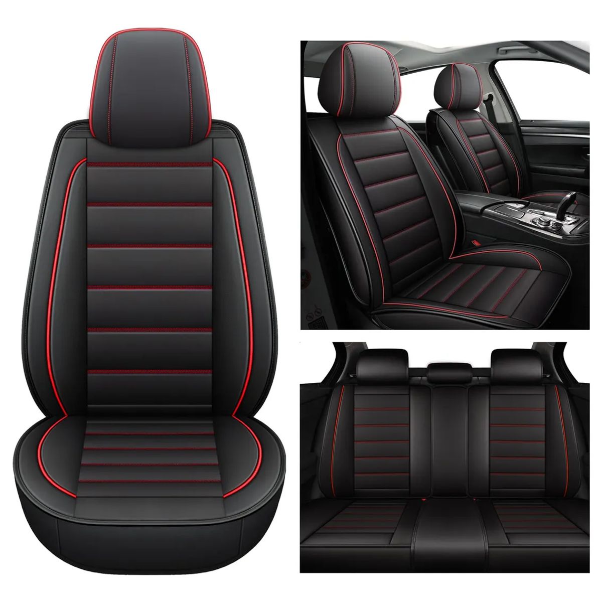 Funda Cubre Asiento Ecocuero Set 5 Pzas Modelo General, marca GENERICO - Foto Principal