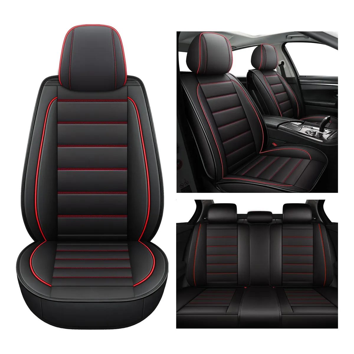 Funda Cubre Asiento Ecocuero Set 5 Pzas Modelo General, marca GENERICO - Foto Principal