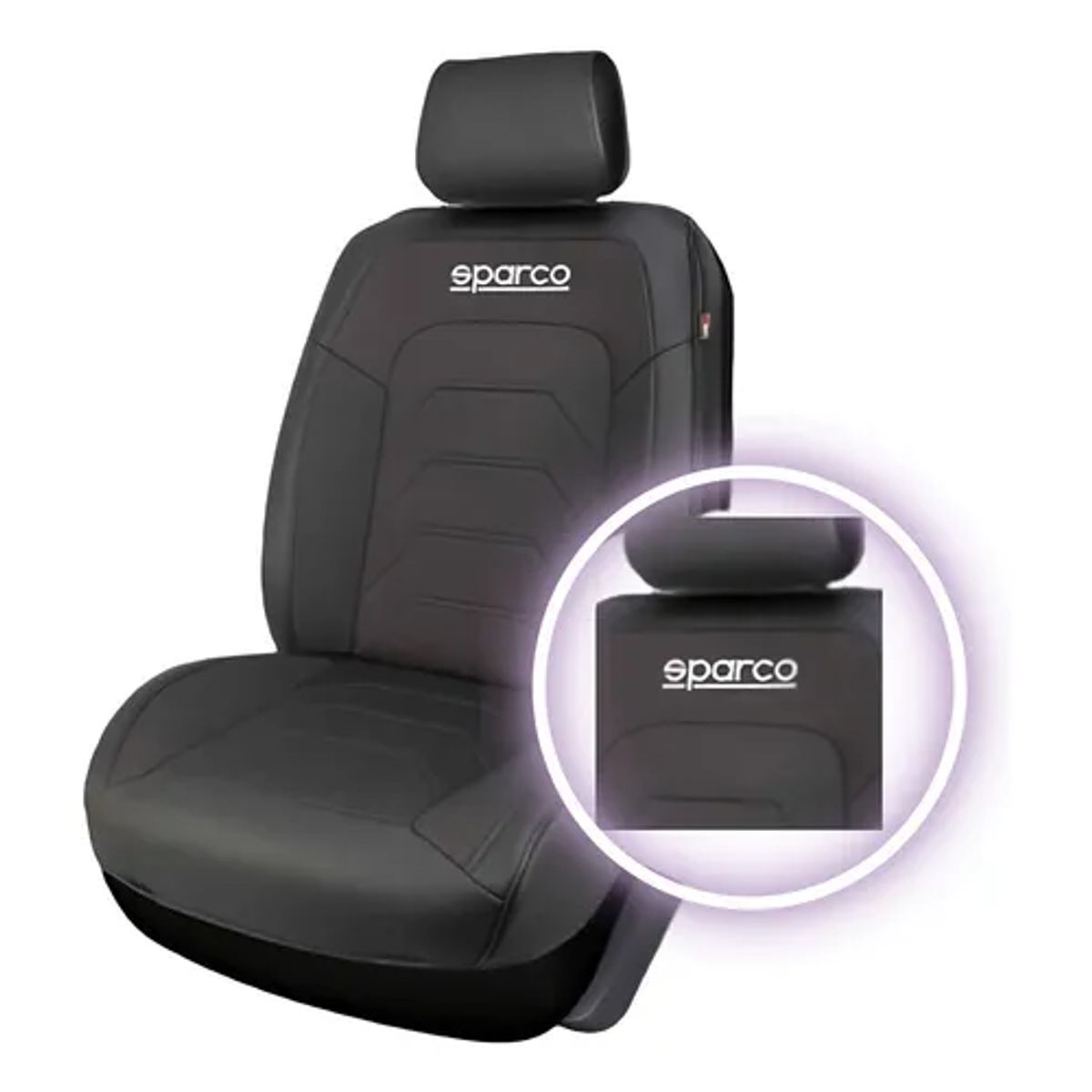 GENERICO - Fundas Cubreasiento Sparco Ecocuero Negro Universales