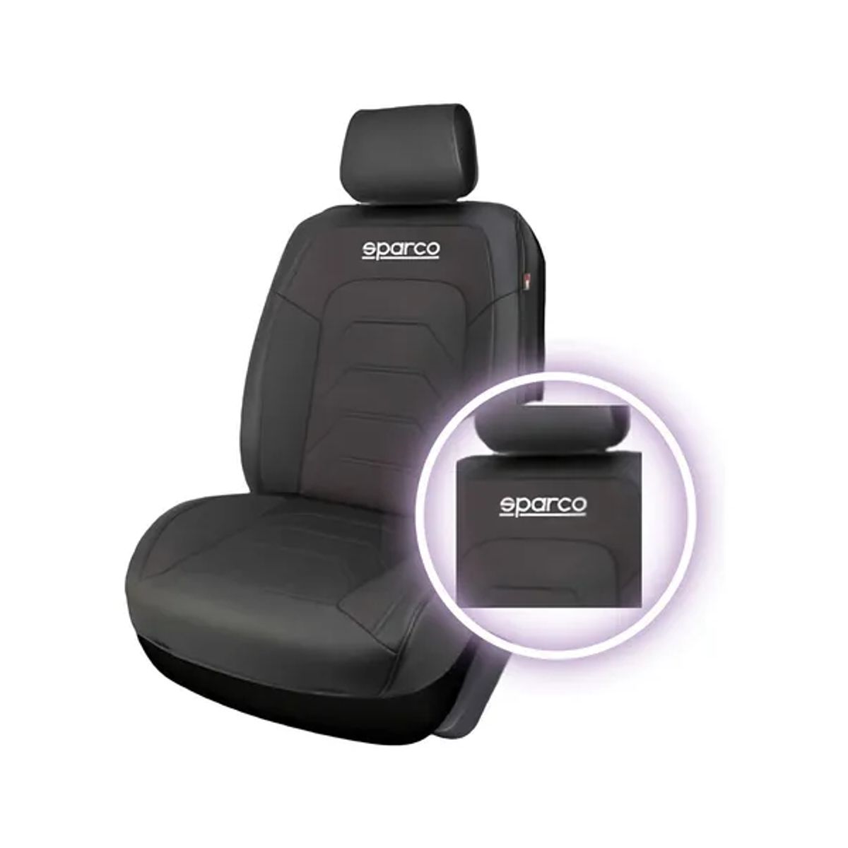 GENERICO - Fundas Cubreasiento Sparco Ecocuero Negro Universales