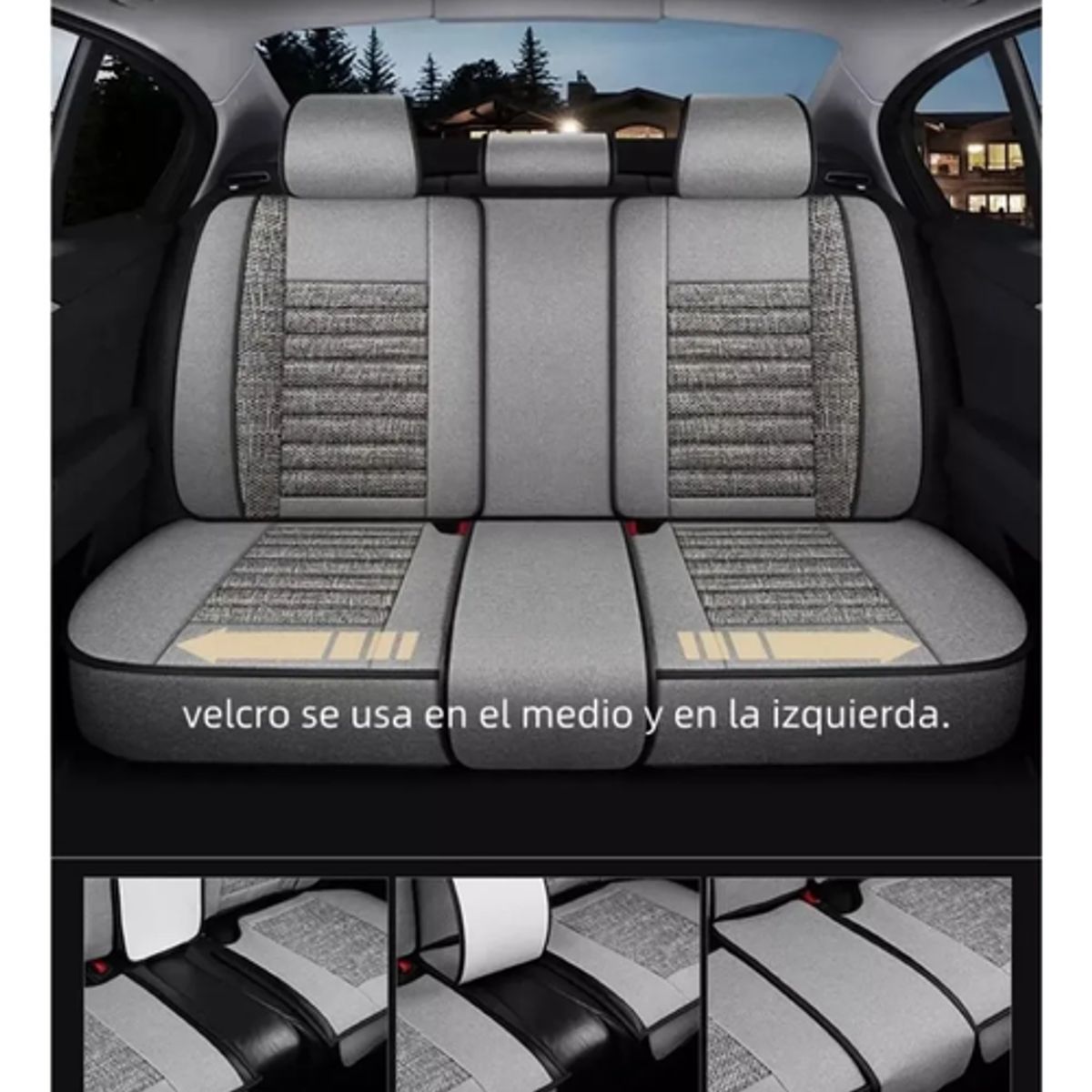 GENERICO - Fundas Cubre Asiento Universales de Lino de Calidad