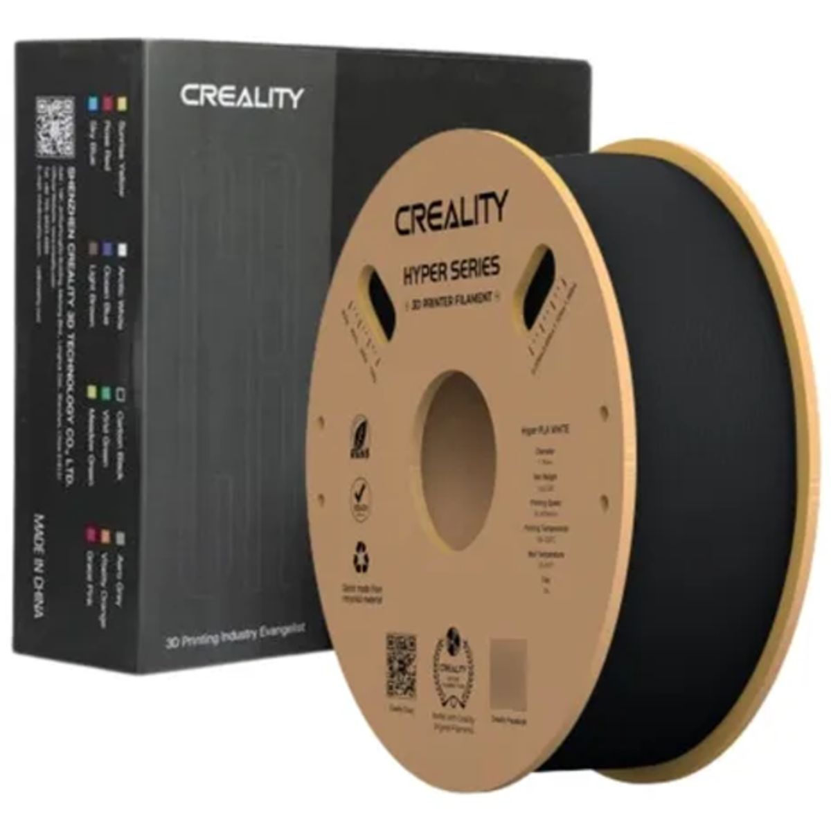 GENERICO - Filamento PLA Alta Velocidad Creality 1 kg Bobina Negro Reciclado