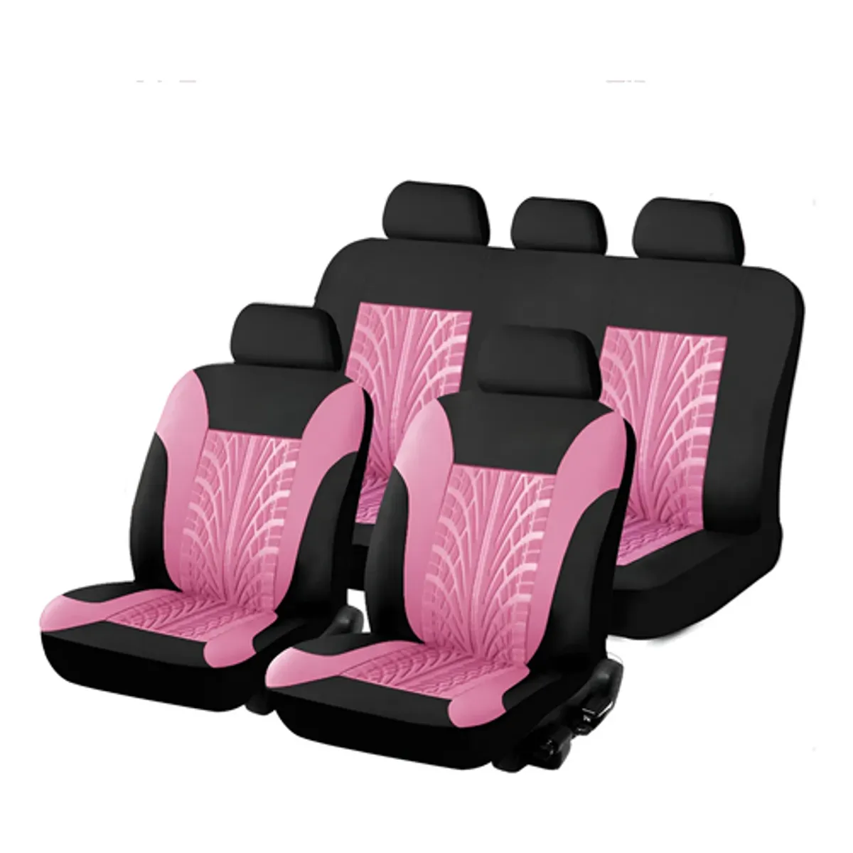 GENERICO - Funda Cubre Asiento 9 pcs Rosa Auto