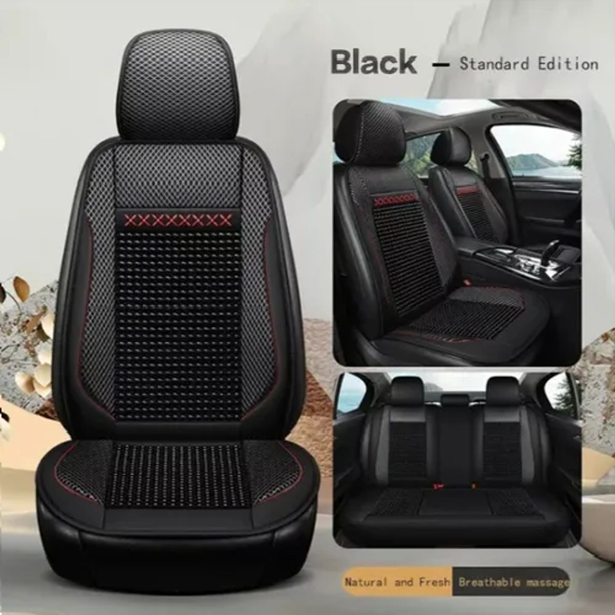 GENERICO - Cubre Asiento Bambú Esferas Eco-cuero Precio por Pieza