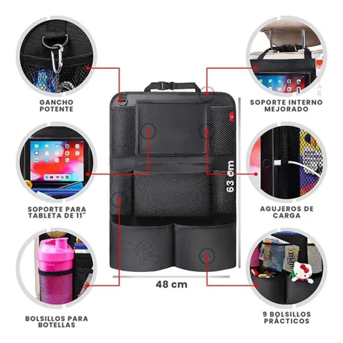 GENERICO - Pack 2 Bolsas de Almacenamiento para Respaldo de Auto