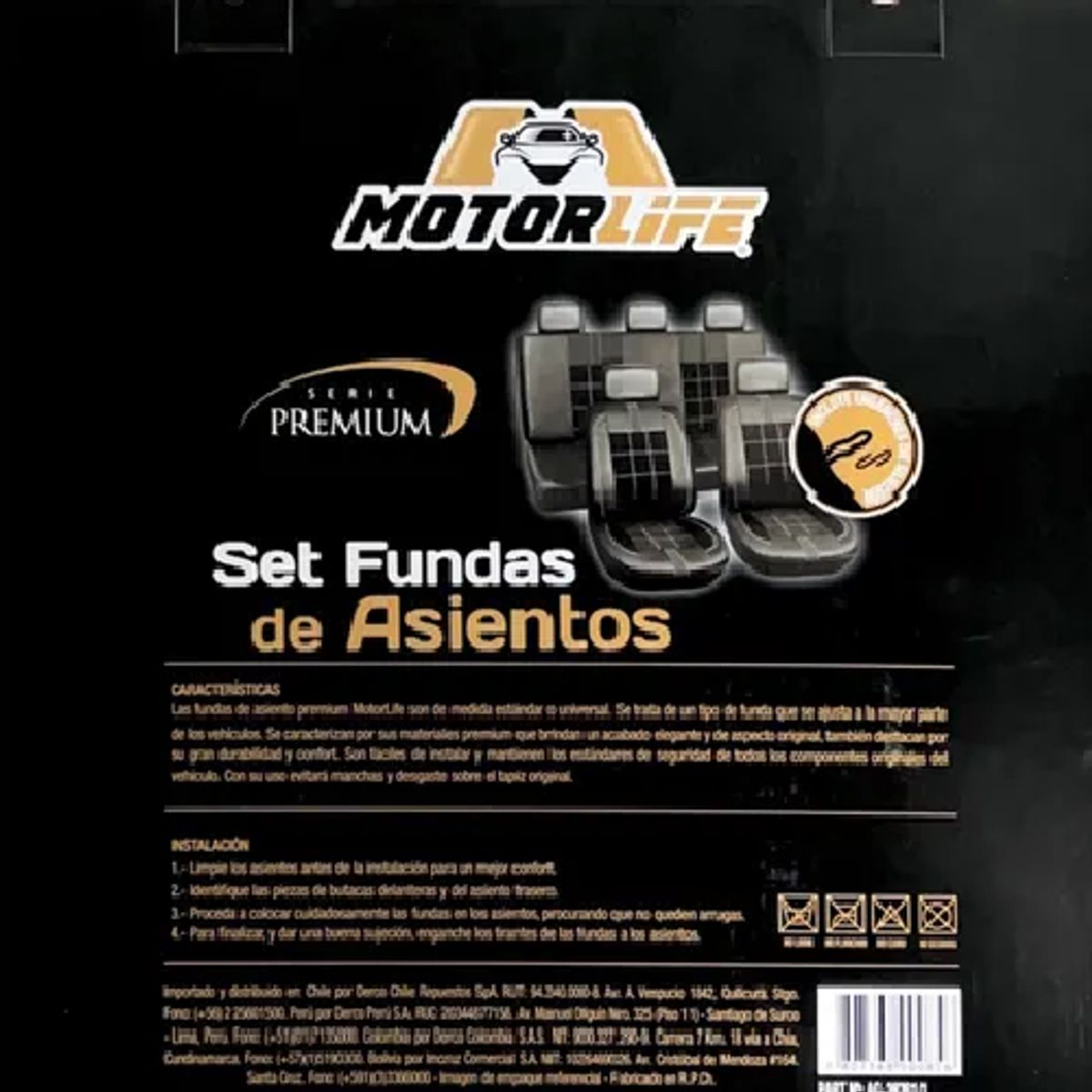 GENERICO - Funda Cubre Asientos Eco Cuero Gamuza Premium Motorlife
