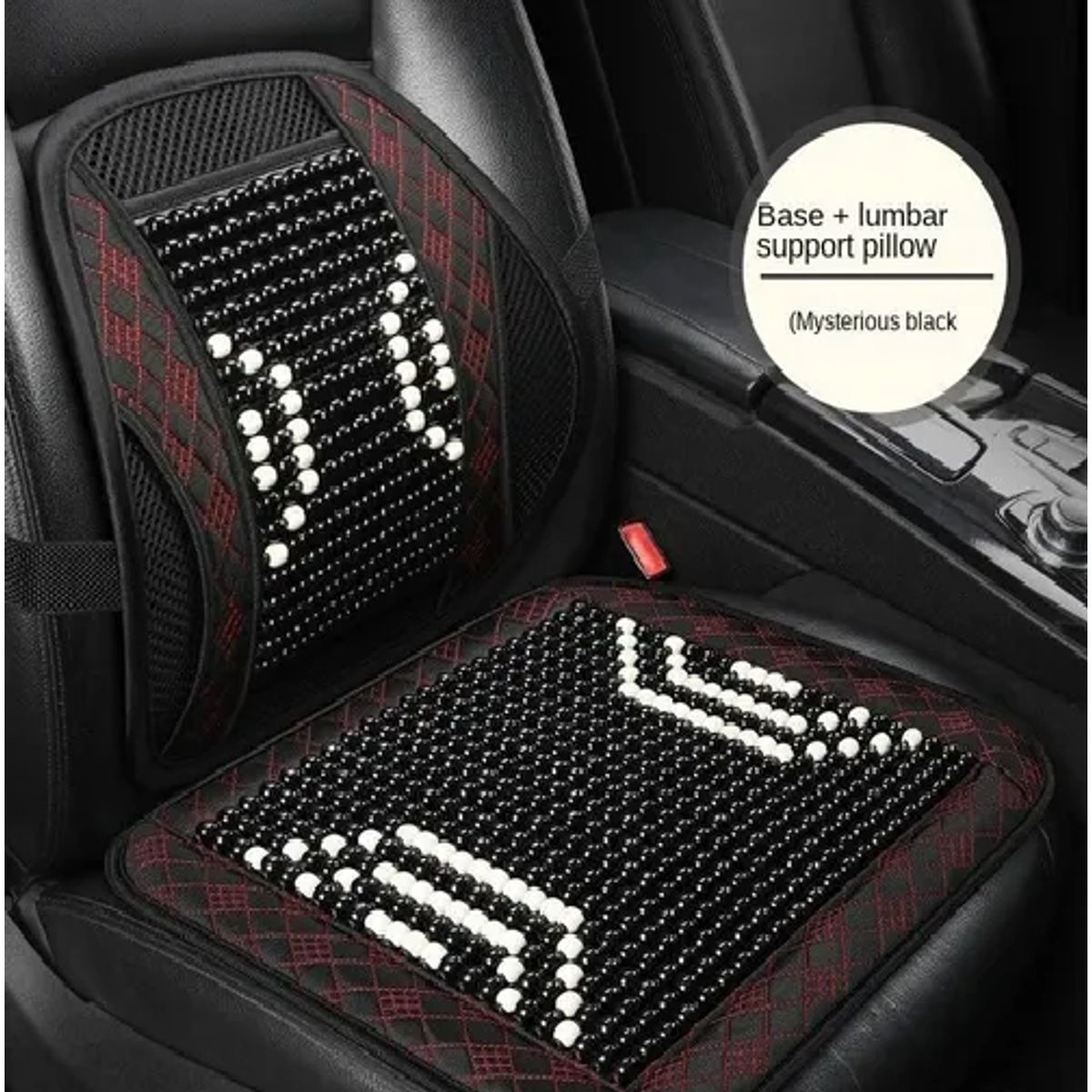 GENERICO - Cubre Asiento Bolas Madera Bambú Esferas Verano Relajación