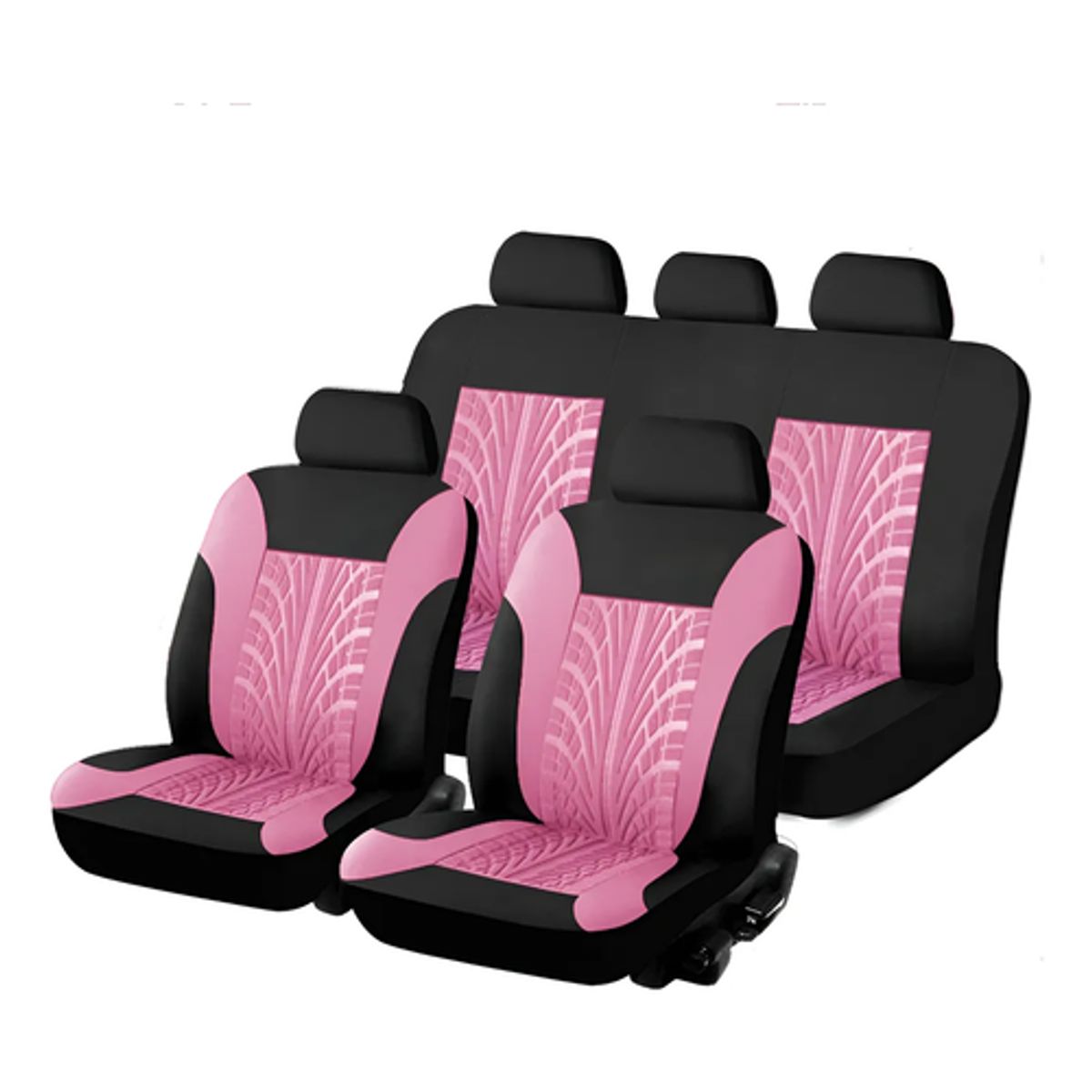 GENERICO - Funda Cubre Asiento 9 pcs Rosa Auto