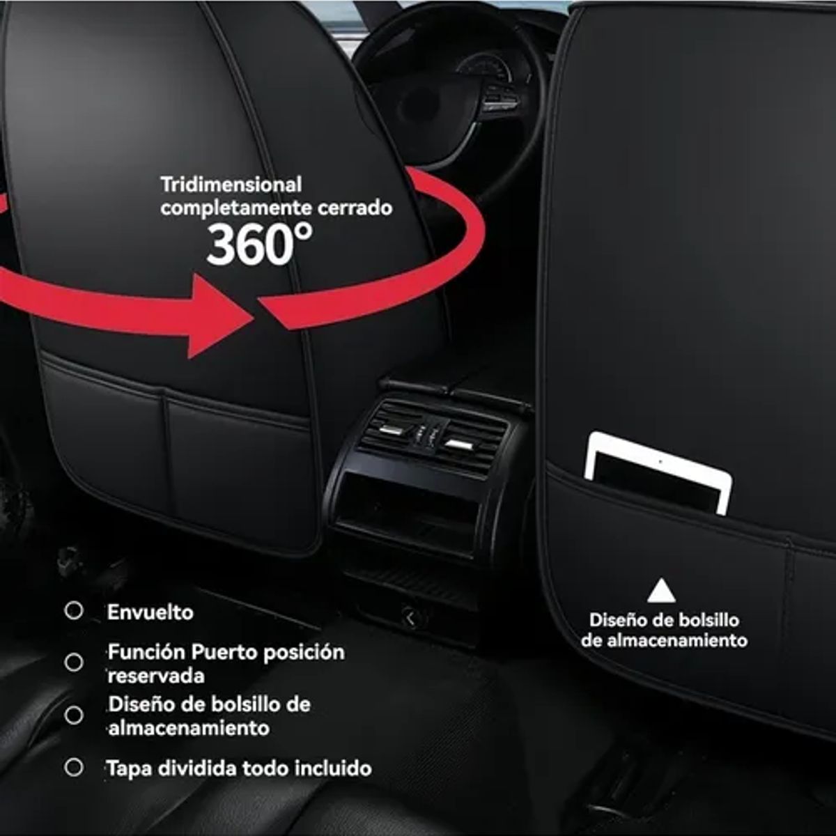 GENERICO - Set Completo Funda Cubre Asiento Eco-cuero Alta Calidad