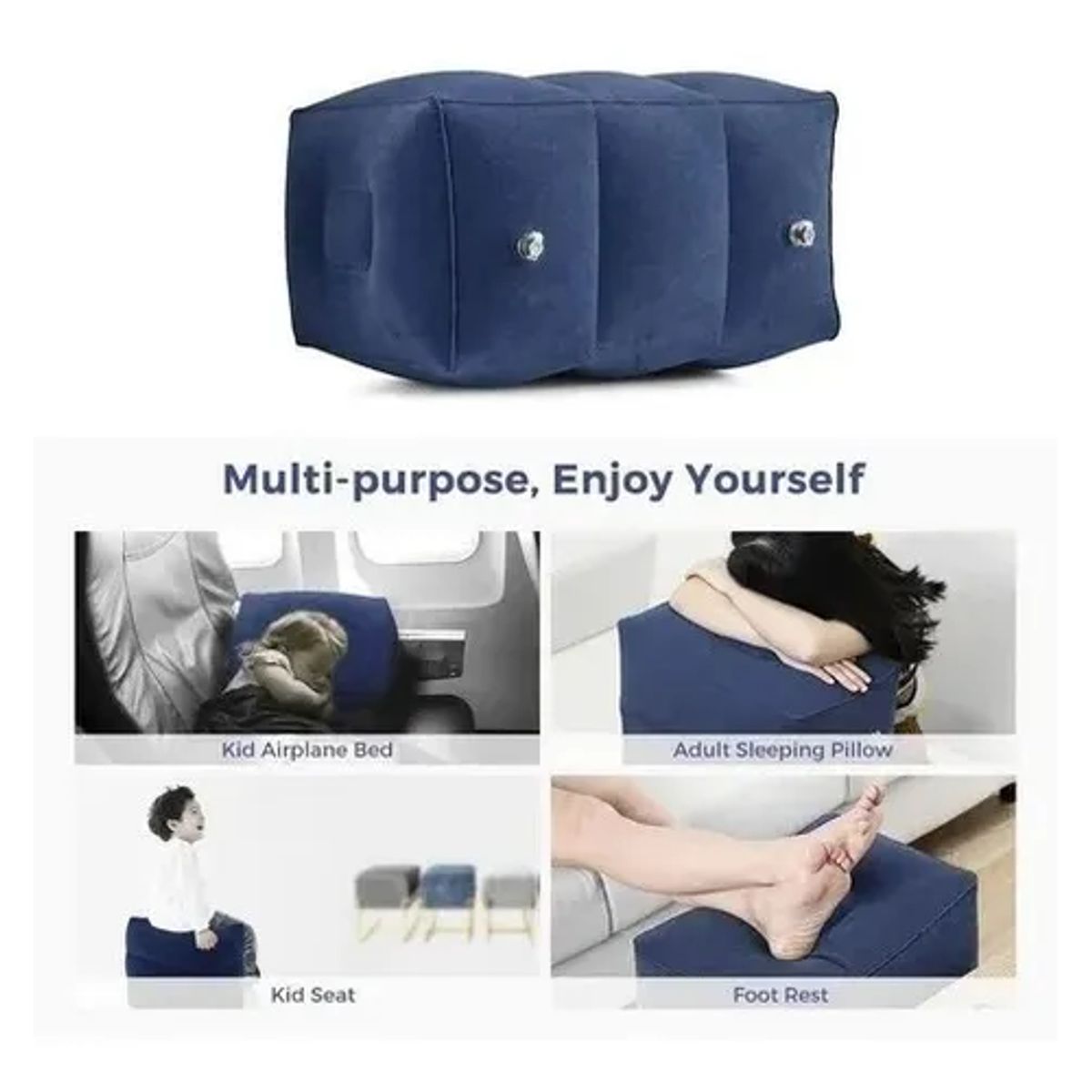 GENERICO - Almohada Cojín Inflable Portátil para Viaje y Cama Infantil