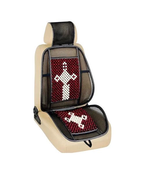 Respaldo Lumbar Ergonómico Bolitas Bambú Diseño Auto y Casa