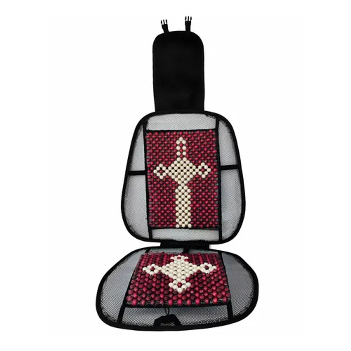 GENERICO - Respaldo Lumbar Ergonómico Bolitas Bambú Diseño Auto y Casa