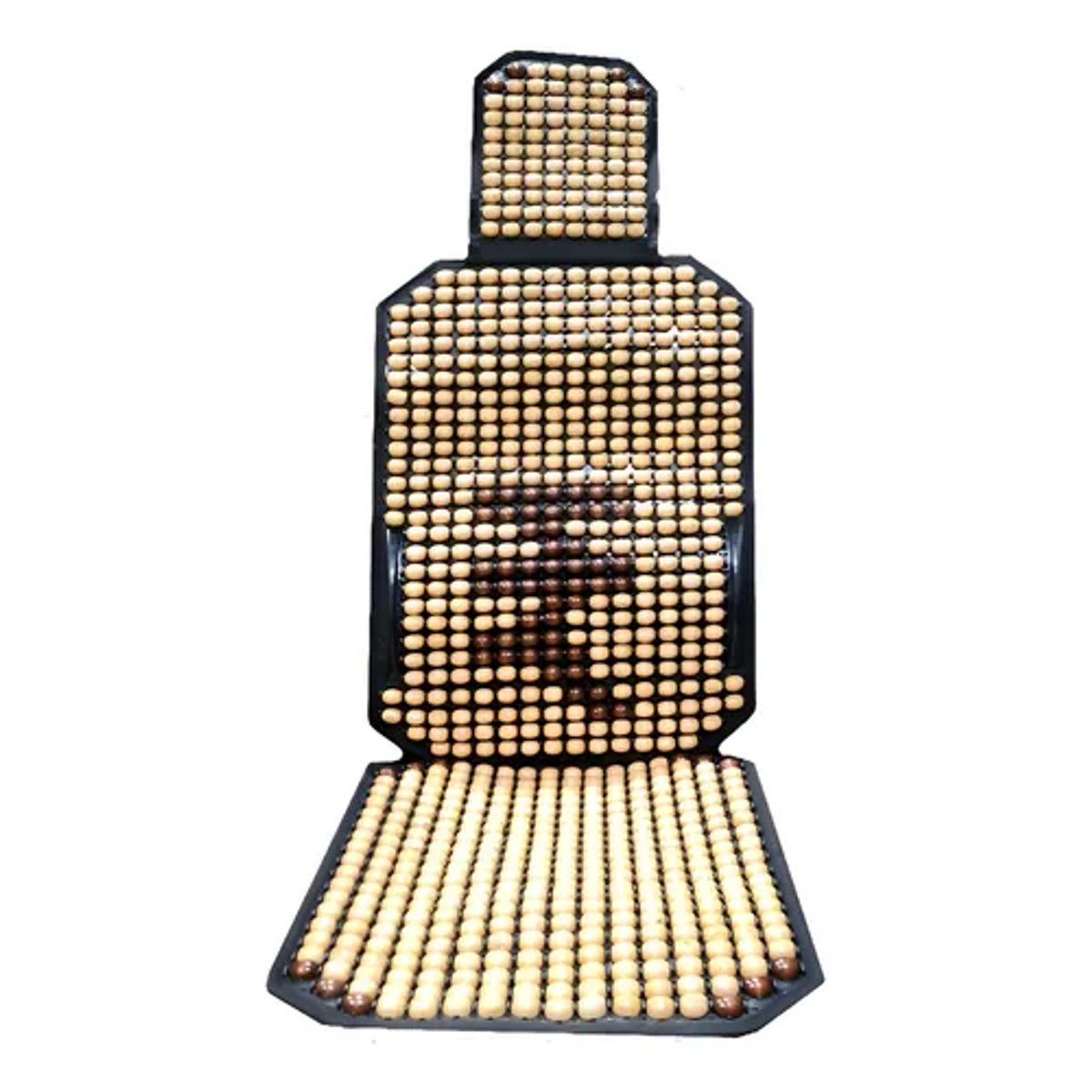 GENERICO - Cubre Asiento Respaldo Lumbar Madera Bambú Esferas Verano