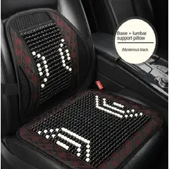 GENERICO - Cubre Asiento Bolas Madera Bambú Esferas Verano Relajación