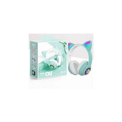 Imagen 2 del producto Audífonos Inalámbricos Cat Verde Gato Luces Rgb Verde
