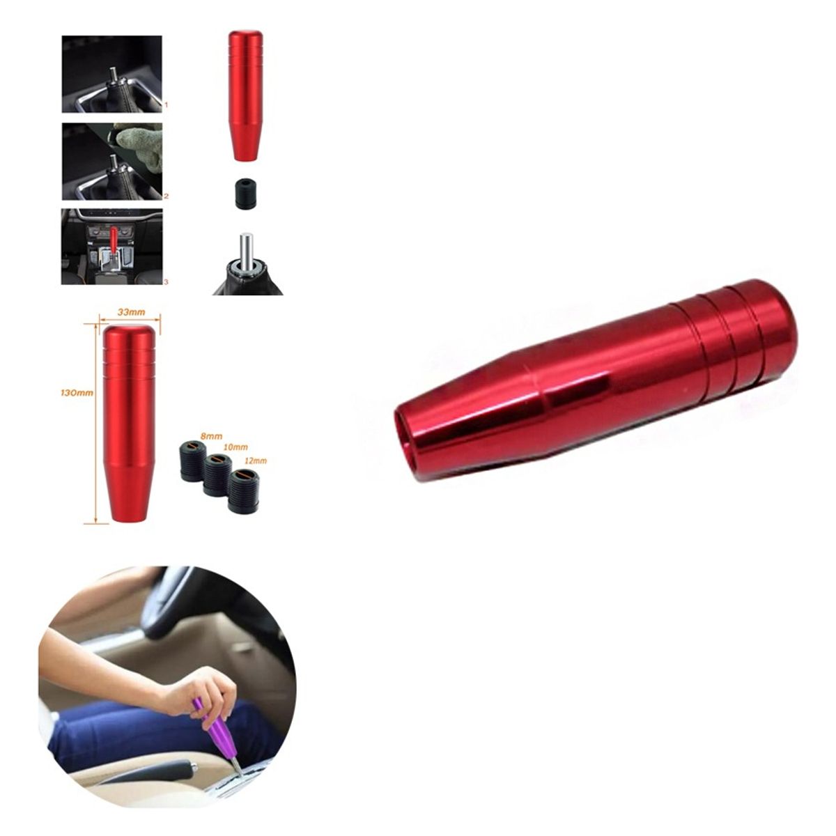 GENERICO - Pomo Mugen Manilla De Cambios Auto Universal