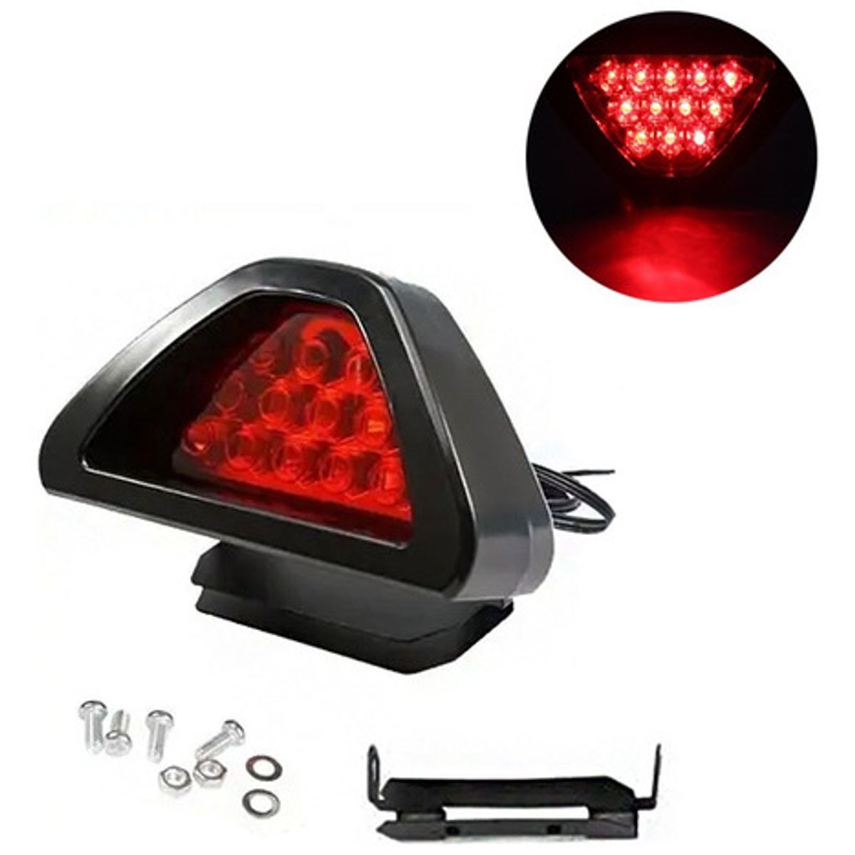GENERICO - Tercera Luz Freno F1  Led Roja Auxiliar 12v Auto Moto Bici
