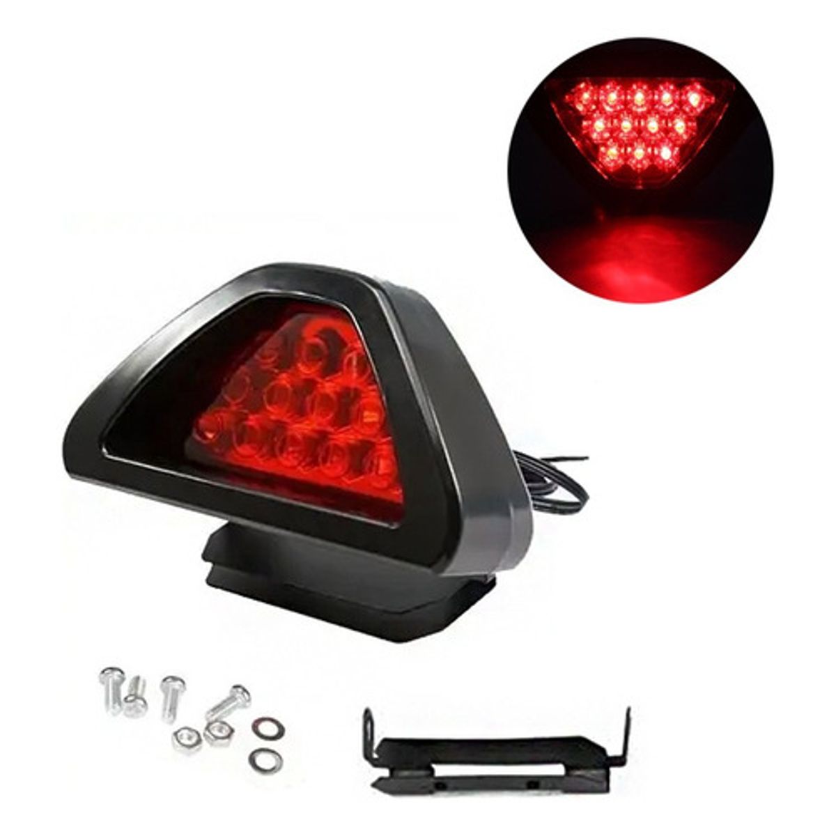GENERICO - Tercera Luz Freno F1  Led Roja Auxiliar 12v Auto Moto Bici