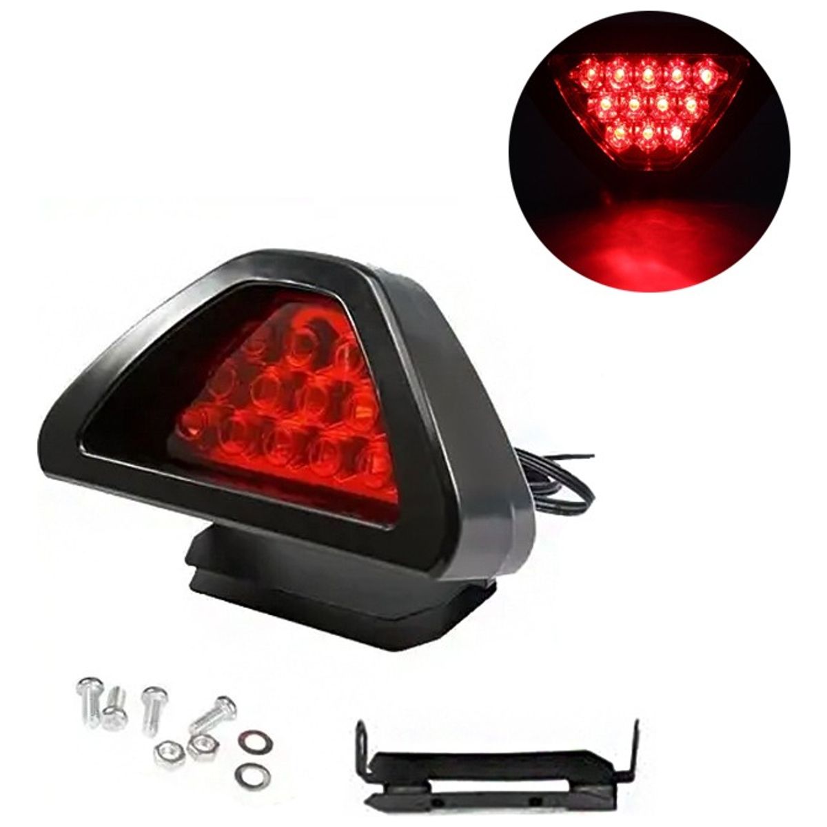 GENERICO - Tercera Luz Freno F1  Led Roja Auxiliar 12v Auto Moto Bici