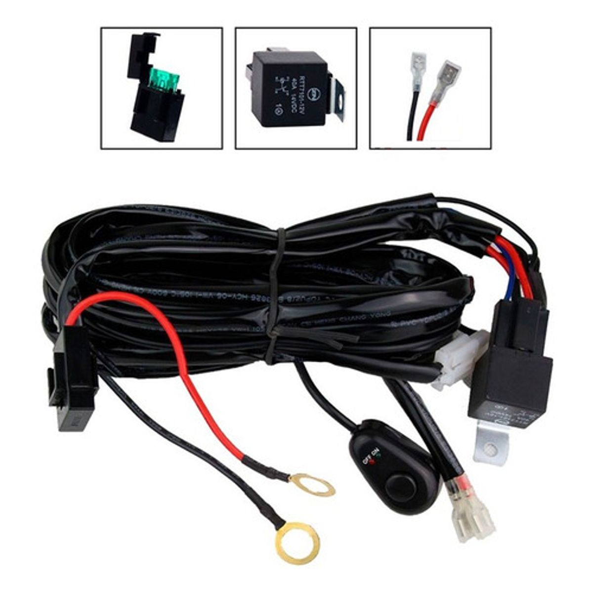 GENERICO - Kit Ramal Instalacion Cableado Neblinero Con Boton