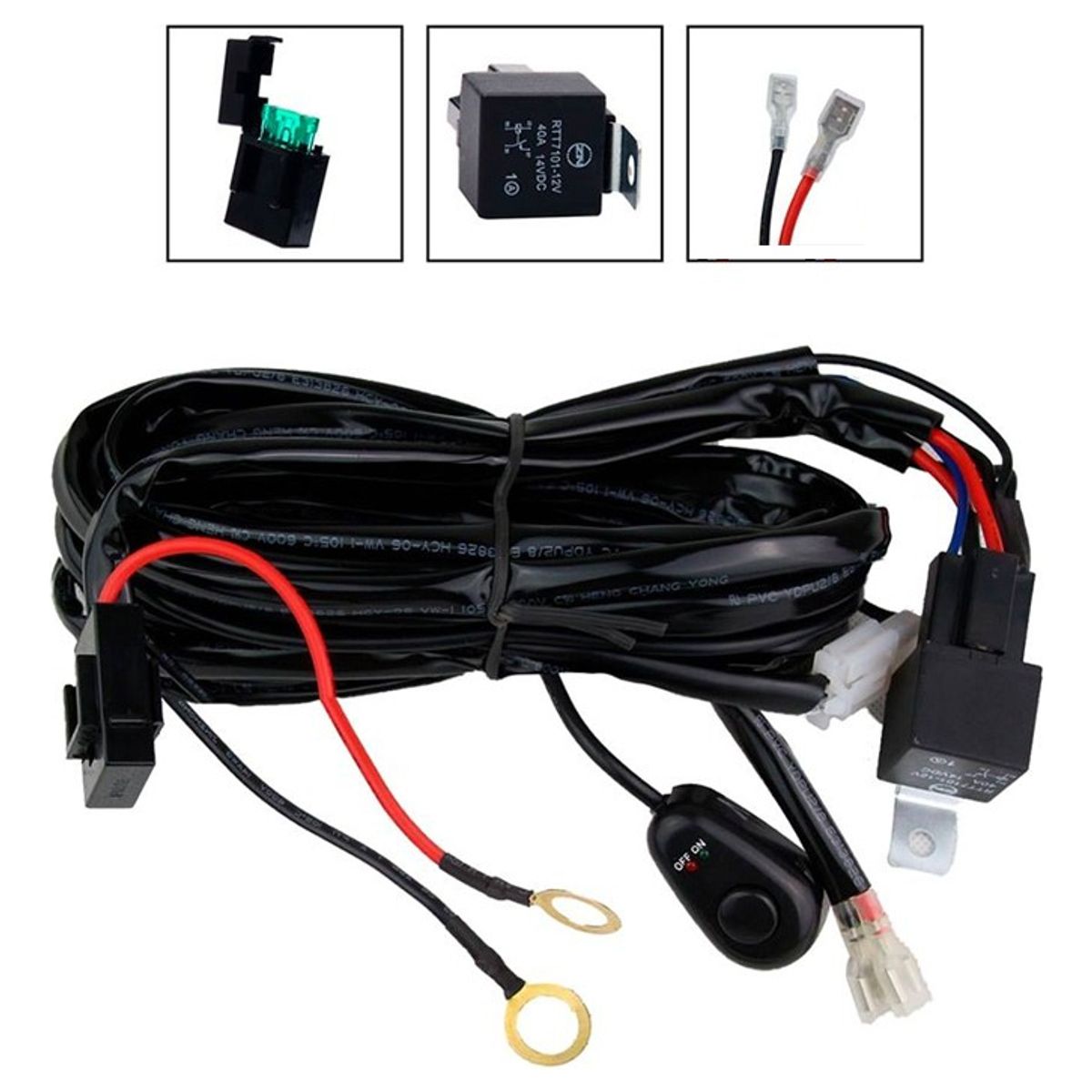 GENERICO - Kit Ramal Instalacion Cableado Neblinero Con Boton