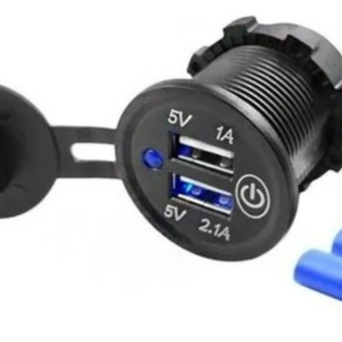 GENERICO - Adaptador Doble Usb Enchufe Con Luz 12v 1a21a